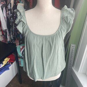 Women's Gap Crinkle gauze summer Top Size M Green